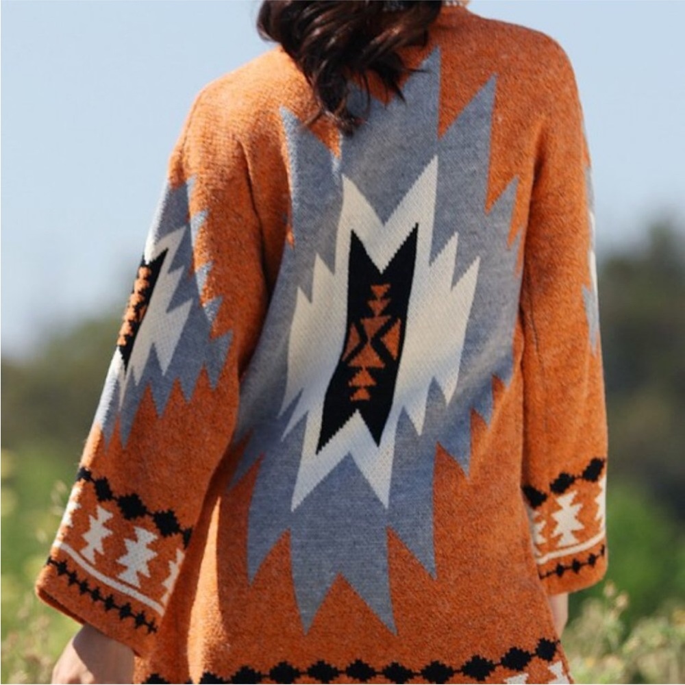 #41 Aztec Boho Western Cardigan Sweater
